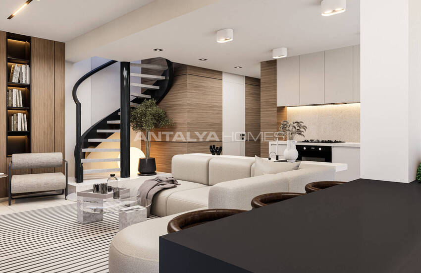 آپارتمان های شیک در یک مجتمع با استخر در نزدیکی دریا در فنر آنتالیا 13