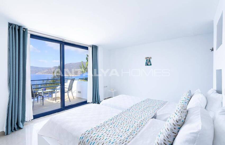 منازل بغرفة نوم واحدة وغرفتي نوم مطلة على البحر في كالكان أنطاليا 14