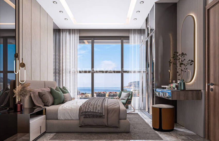 شقق مطلة على البحر والمدينة في مجمع مع مسبح في ألانيا 23