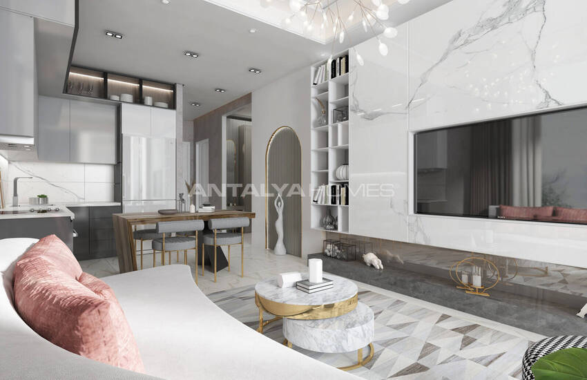 Квартиры с богатыми удобствами рядом с пляжем в Алании 27