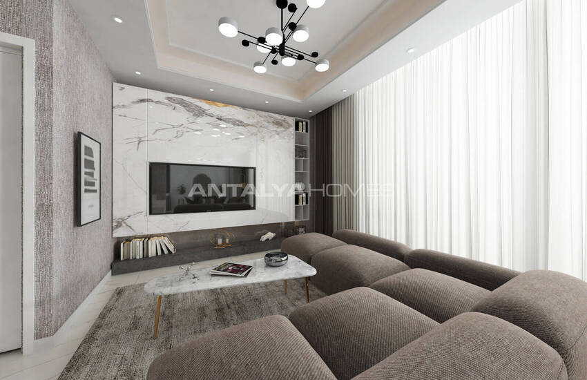 Квартиры с богатыми удобствами рядом с пляжем в Алании 22