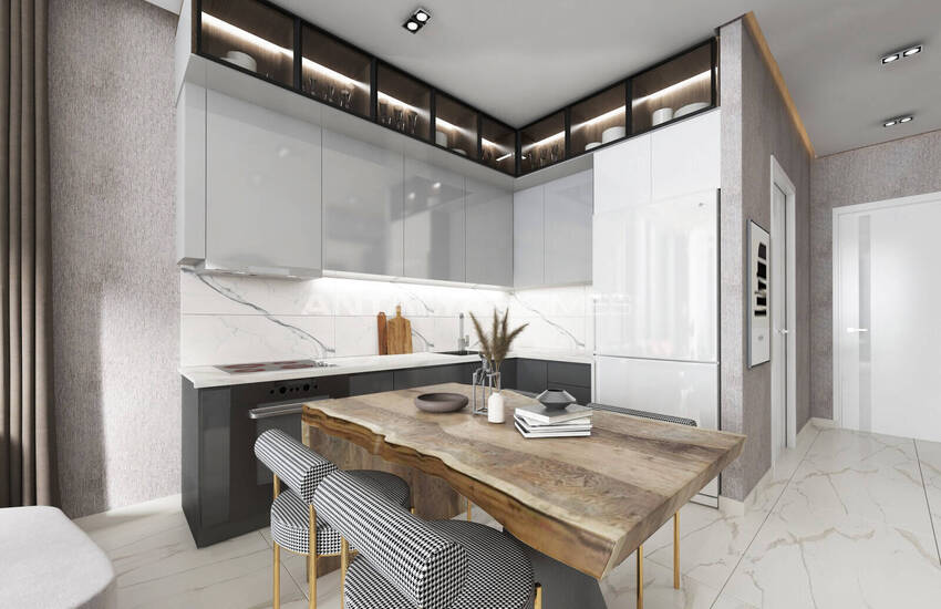 Квартиры с богатыми удобствами рядом с пляжем в Алании 30