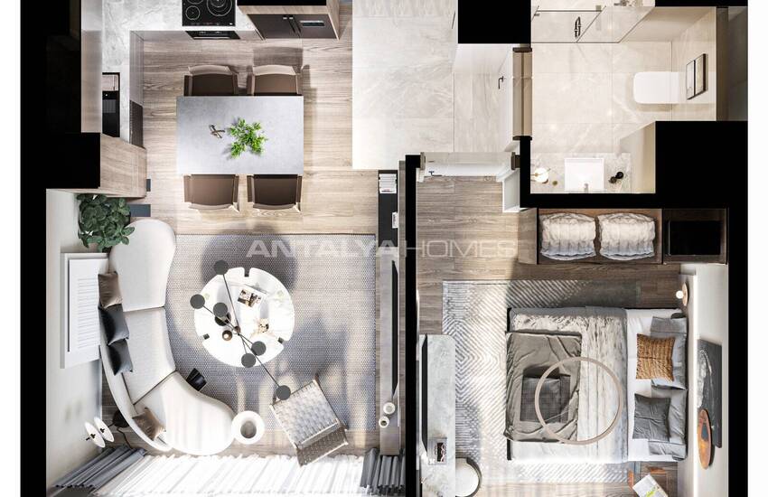 Стильная недвижимость в 4-х блочном комплексе в Анталии Кепез 30