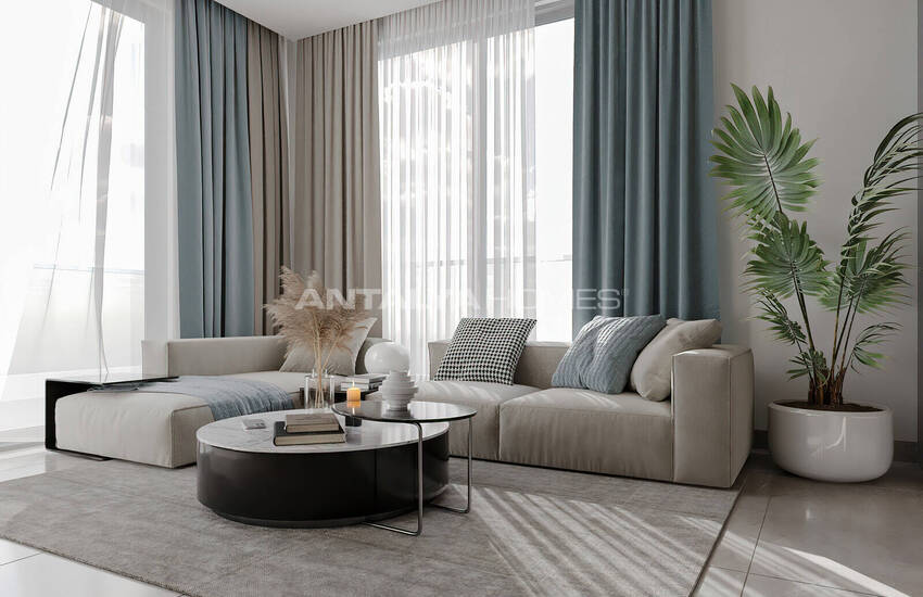 Квартиры в комплексе рядом с пляжем в Алании 14