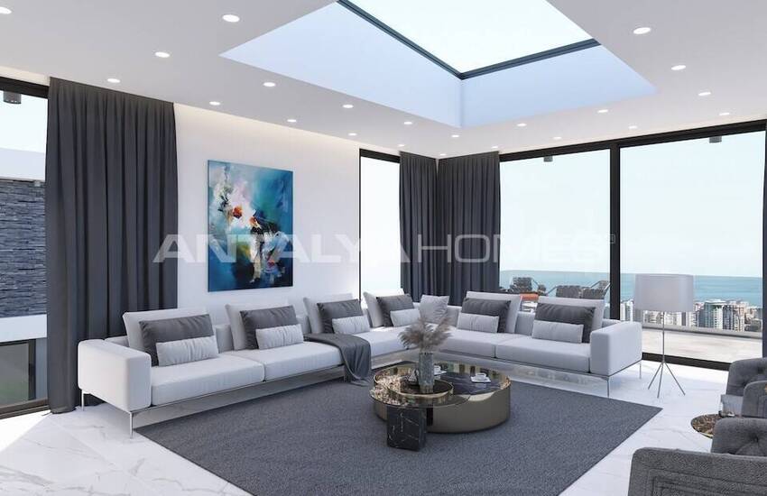 Sea View Houses with Pool for Sale in Alanya 11