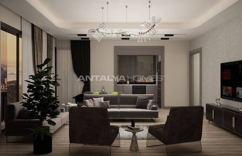 Çankaya, Kepez, Antalya'da Şehir ve Deniz Manzaralı Evler 11