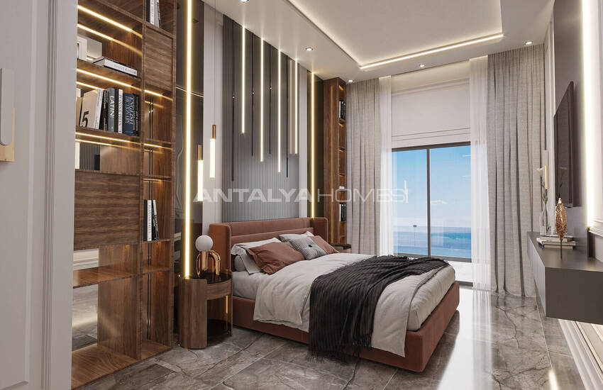 آپارتمان‌های با منظره دریا و شهر نزدیک ساحل در آلانیا اوبا 12