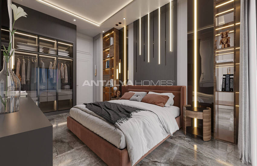 آپارتمان‌های با منظره دریا و شهر نزدیک ساحل در آلانیا اوبا 14