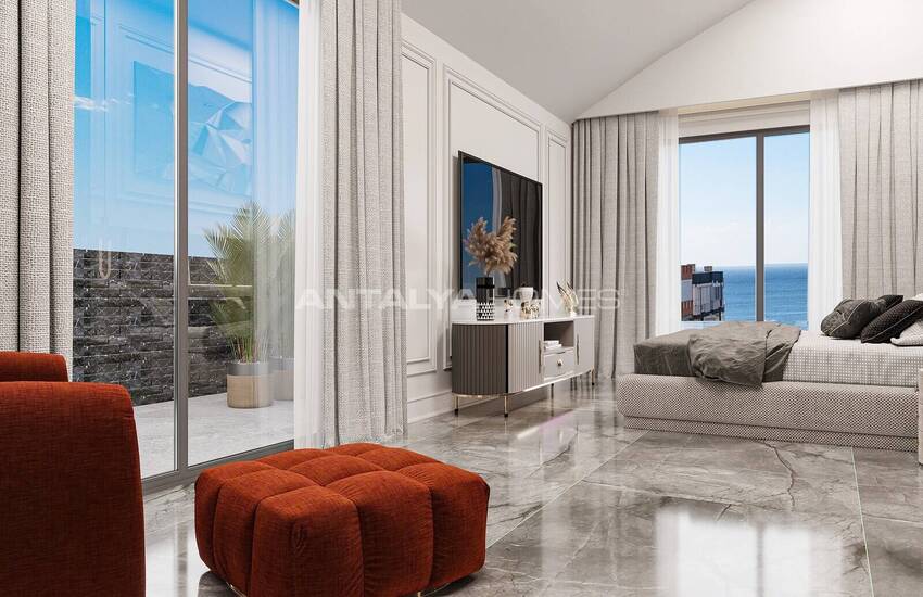 آپارتمان‌های با منظره دریا و شهر نزدیک ساحل در آلانیا اوبا 13