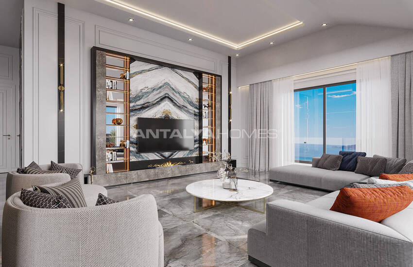 آپارتمان‌های با منظره دریا و شهر نزدیک ساحل در آلانیا اوبا 7