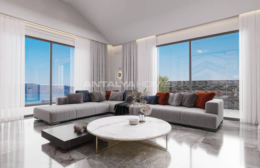 آپارتمان‌های با منظره دریا و شهر نزدیک ساحل در آلانیا اوبا 6