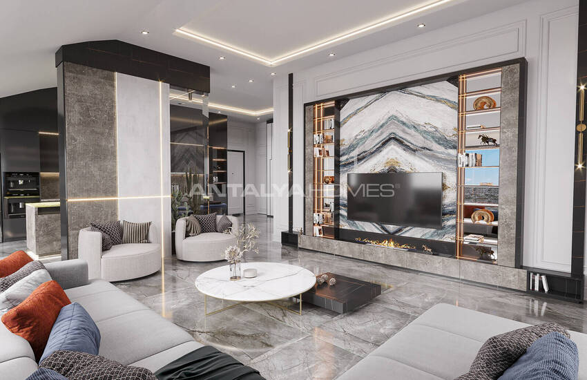 آپارتمان‌های با منظره دریا و شهر نزدیک ساحل در آلانیا اوبا 8