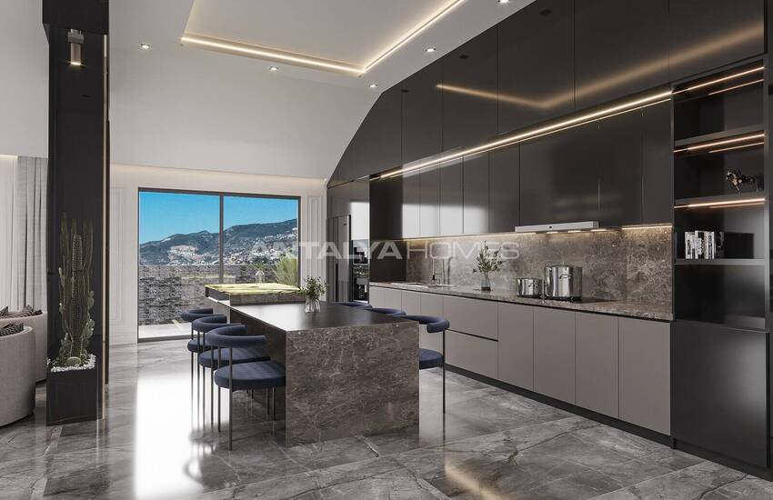 آپارتمان‌های با منظره دریا و شهر نزدیک ساحل در آلانیا اوبا 9