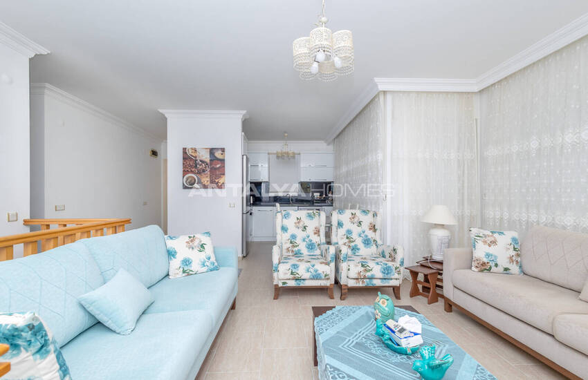 Дуплексная квартира с видом на море, окруженная природой в Алании 11