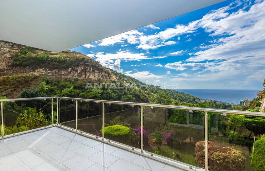 Квартира-дуплекс с видом на море в Алании в окружении природы 26