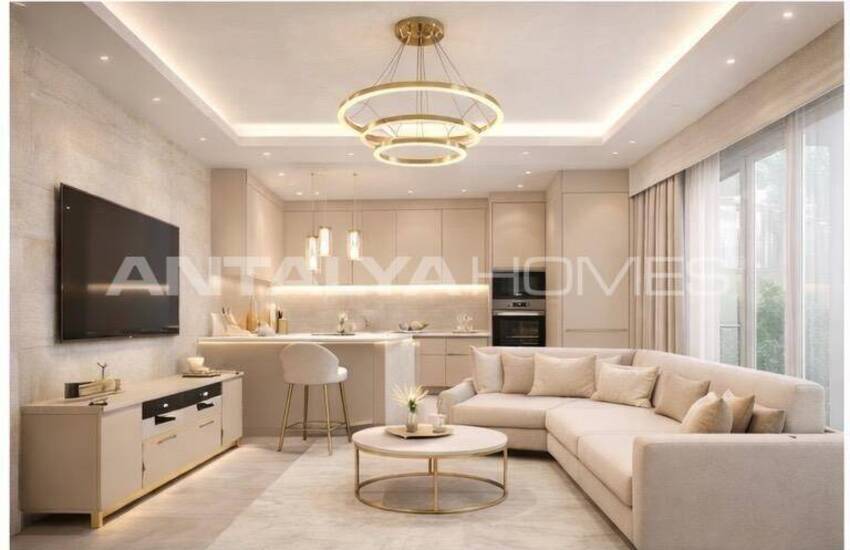 Квартиры с видом на море и общим бассейном в Алании, Кестель 7