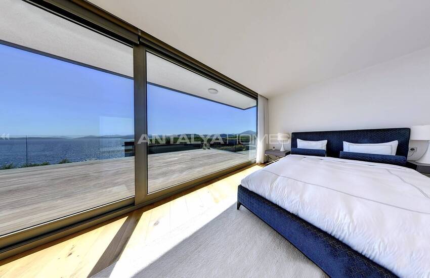 Detached Villas with Castle and Kos Island View in Bodrum 15