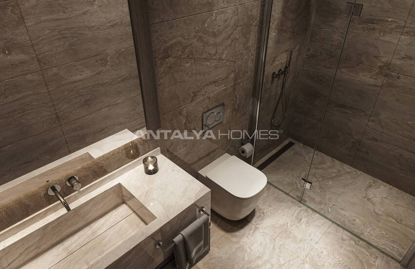 منازل دوبلكس منفصلة ذات تصميم واسع في بودروم توركبوكو 57