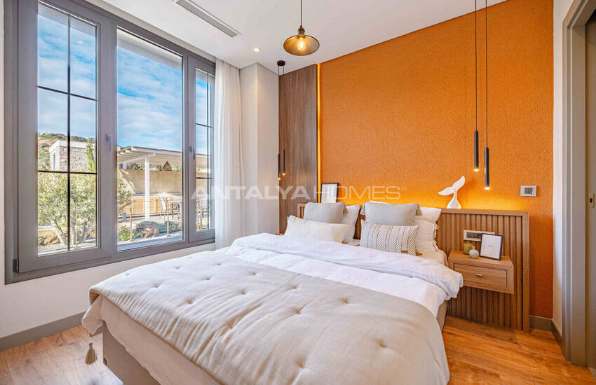 Дома с частными бассейнами и большими садами в Бодруме Мугла 20