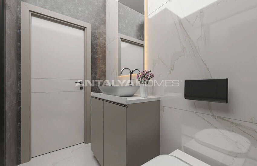 املاک و مستغلات در یک مجتمع با یک استخر در نزدیکی دریا در Tömük، مرسین 42