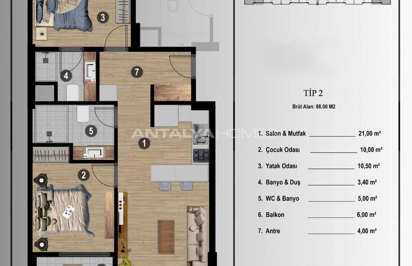 Flats 200 M From the Sea in Mersin Erdemli 15