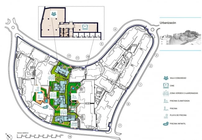 Estepona Apartments in a Residential Complex with Cinema Area 16