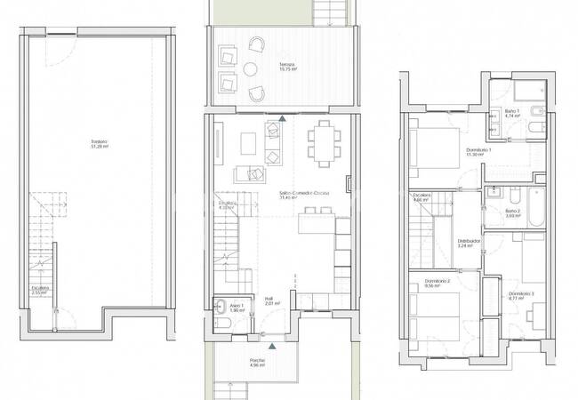 Maisons Triplex Avec Jardins Privés À Alhaurín De La Torre 7
