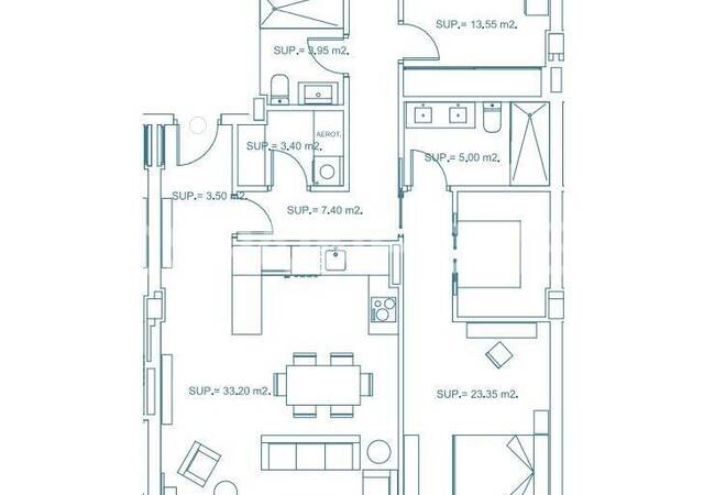شقق واسعة مع مناظر مذهلة في منطقة شعبية في ميخاس 9