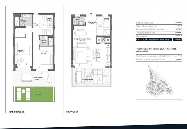 تاون هاوس مطلة على الجولف داخل منطقة طبيعية في ميخاس 19