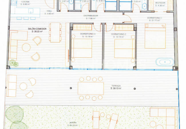 شقة من 3 غرف نوم مع حديقة واسعة في ميخاس ملقة 33