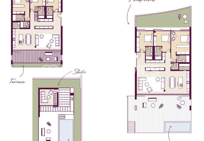 شقق في إلفيريا، ماربيا مع أحواض سباحة على السطح ومقصورة تشمس اصطناعي 14