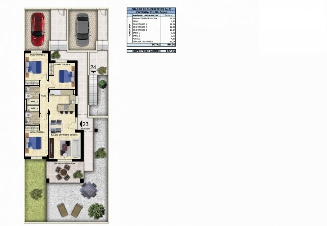 Ground Floor Bungalow with Spacious Garden in Polop,alicante 95