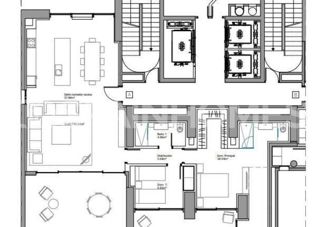Benidorm Costa Blanca'da Plaja Yakın Deniz Manzaralı Daireler 58