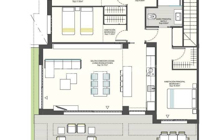 Finestrat'ta Plaja ve Benidorm Şehrine Yakın Şık Daireler 15