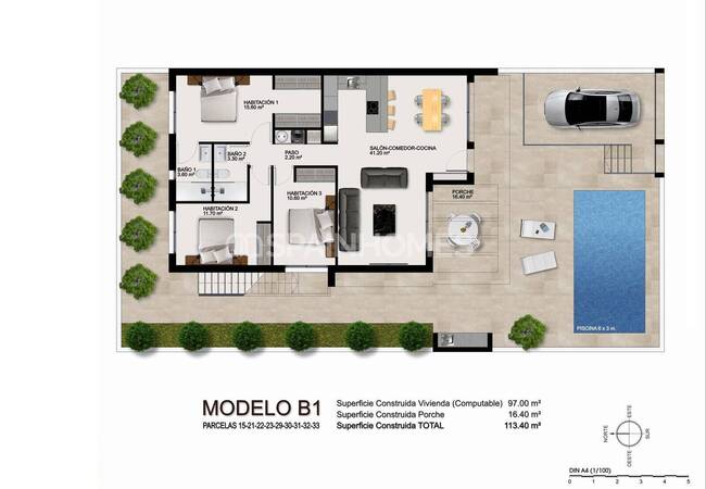 Detached Properties with 3 Bedrooms in Ciudad Quesada 48