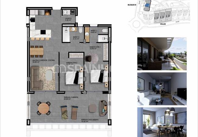 2 and 3-bedroom Golf Flats in a Complex with Pool in Finestrat 27