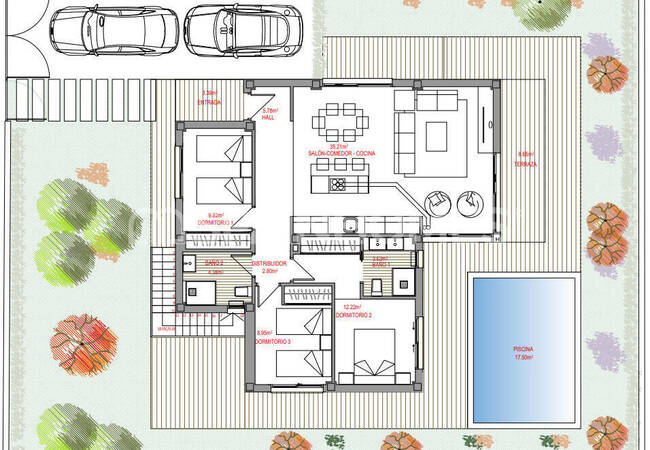 Современный отдельно стоящий дом с бассейном и видом на горы в Полопе 17