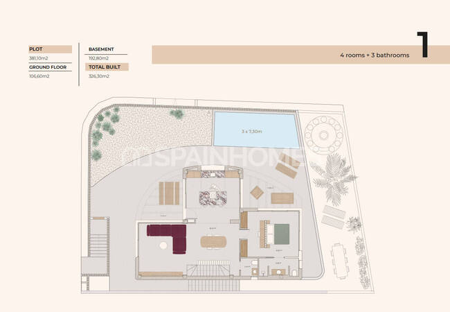 Moderna 3-sovrum Hus Med Pool I Algorfa 24