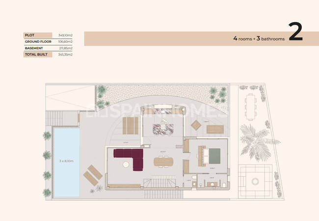 Moderna 3-sovrum Hus Med Pool I Algorfa 26