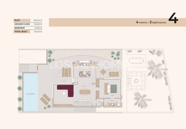 Moderna 3-sovrum Hus Med Pool I Algorfa 30