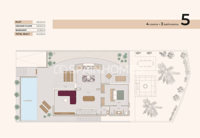 Moderna 3-sovrum Hus Med Pool I Algorfa 32
