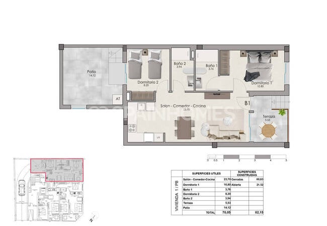 Alicante Santa Pola'da Ortak Havuzlu Sitede 2+1 Daireler 7