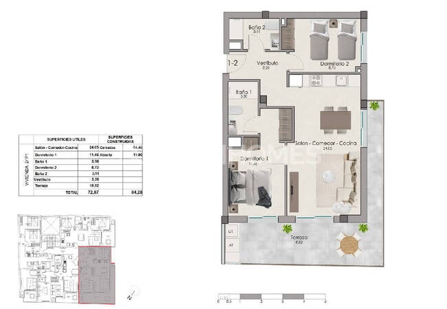 Alicante Santa Pola'da Ortak Havuzlu Sitede 2+1 Daireler 11