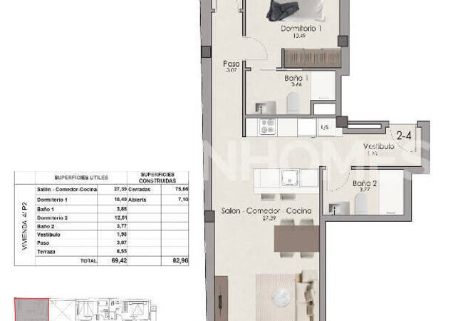 Alicante Santa Pola'da Ortak Havuzlu Sitede 2+1 Daireler 17