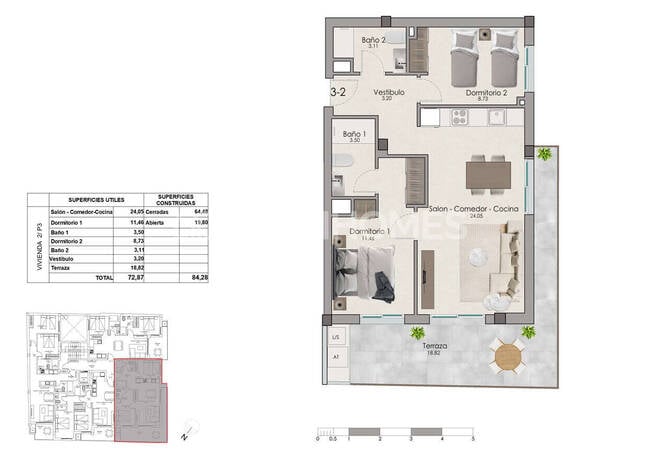 Alicante Santa Pola'da Ortak Havuzlu Sitede 2+1 Daireler 19