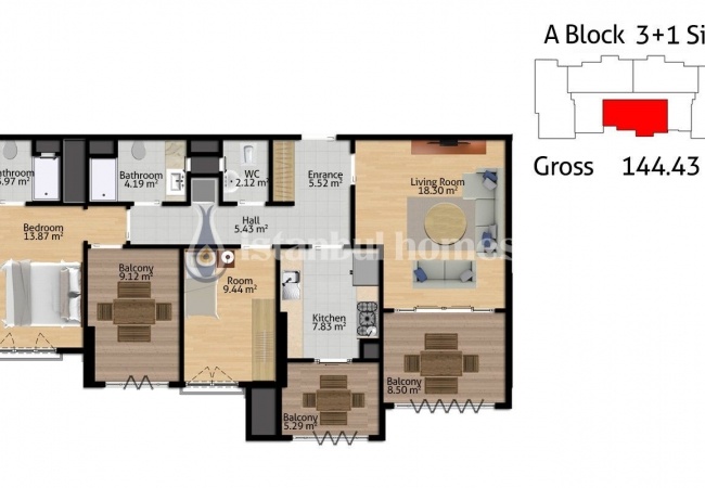 Квартиры с Видом на Ботанический Сад в Башакшехир 7