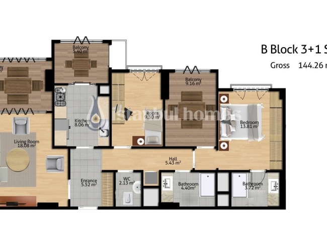 Квартиры с Видом на Ботанический Сад в Башакшехир 12