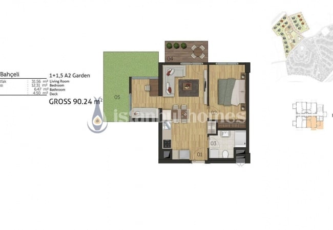 低层建筑群中的优质 Cekmekoy 公寓 13