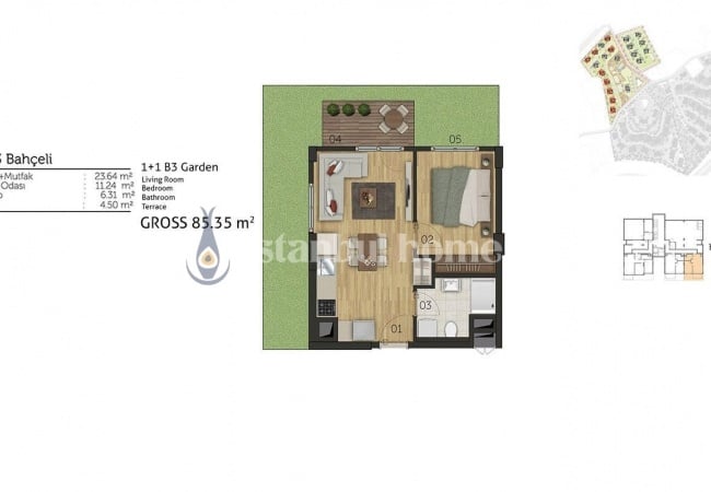 低层建筑群中的优质 Cekmekoy 公寓 9