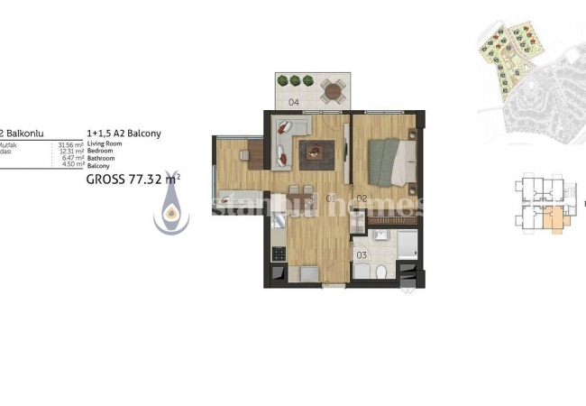 低层建筑群中的优质 Cekmekoy 公寓 14